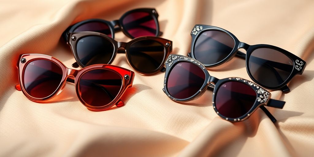 Trends Chanel Sunglasses 2025 Chanel cat-eye sunglasses on a fabric background.