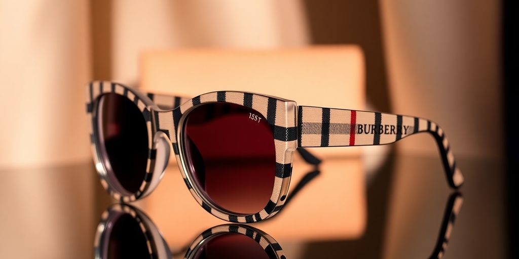 Discover the Top 10 Sunglasses Brands | 2025 Best Sellers for Every Style Burberry sunglasses with classic check pattern on display.