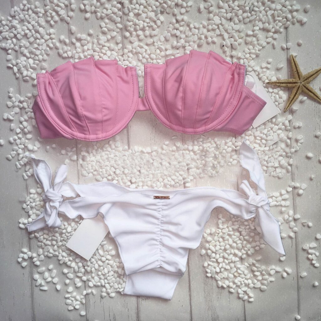 Pink Shell Womens Two Piece Swimsuit