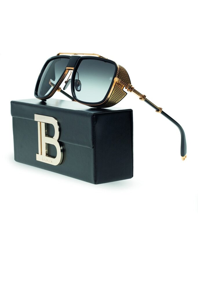 Mengotti Couture® Balmain Bps-104C Gold Metal Sunglasses Limited Edition 3 2