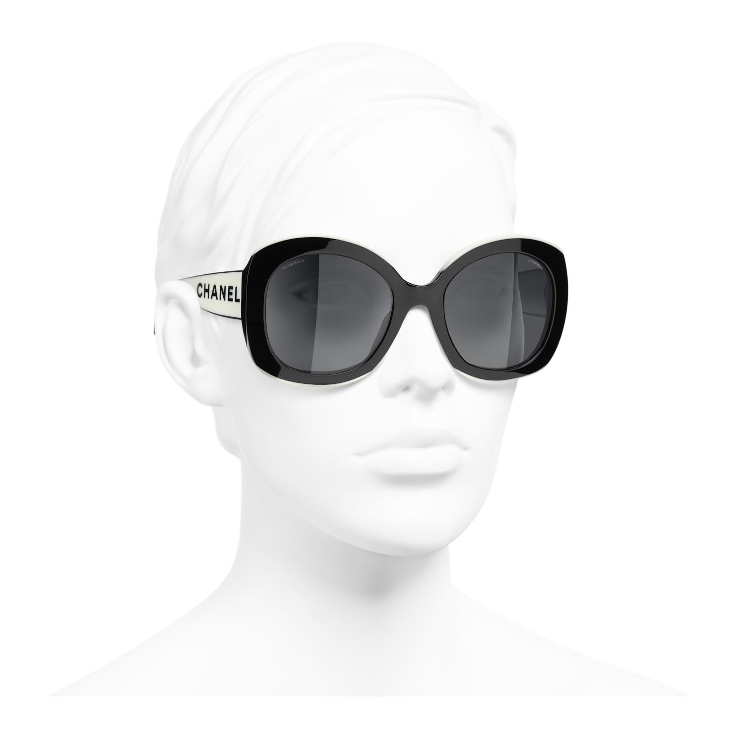 chanel square sunglasses white