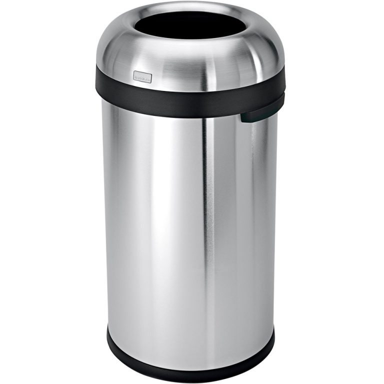 Mengotti Couture® Simplehuman Bullet Open Top Round Trash Can 16 Gallon / 60 L Brushed Stainless Steel 1962273.jpg