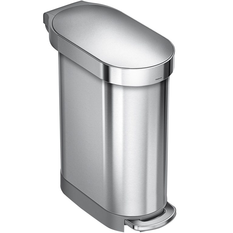 Mengotti Couture® Simplehuman Slim Step-On Rectangular Trash Can 12 Gallon / 45 L Brushed Stainless Steel