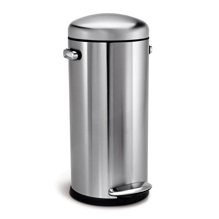 Mengotti Couture® Simplehuman Round Retro Pedal Bin 30 L Brushed Stainless Steel