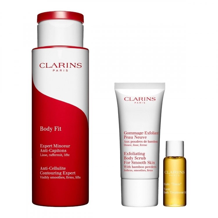 Clarins  Gift Set Beautiful Body Set: Body Fit 200Ml/6.9Oz + Exfoliating Body Scrub 30Ml/1Oz + Tonic Body Treatment Oil 10Ml