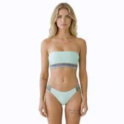 Embroidered Bandeau Hipster Bikini