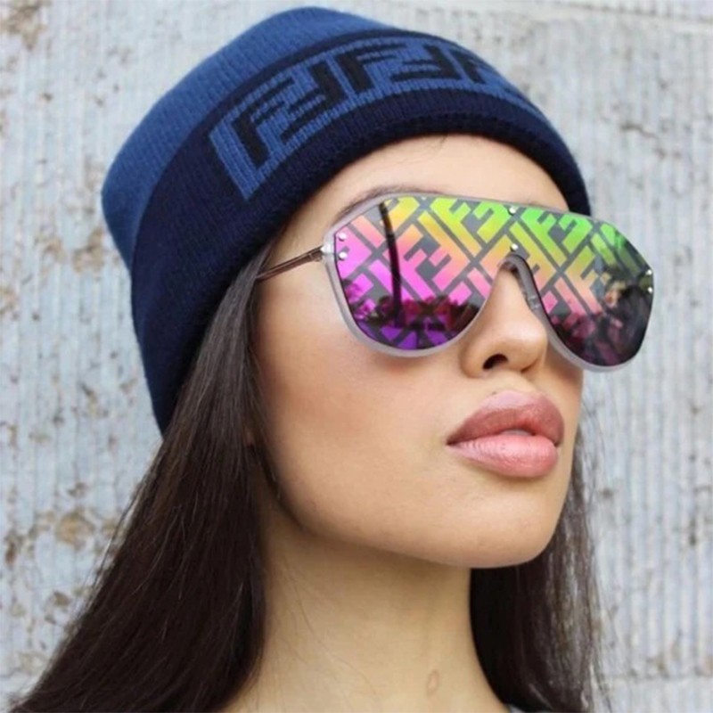 Fendi Fabulous Logo Mirrored Sunglasses in Rainbow Mirrored