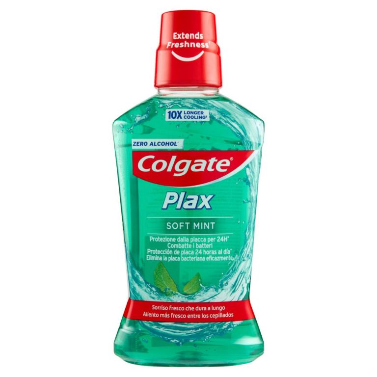 Colgate, Plax Soft Mint Mouthwash, Plax Protection, Zero Alcohol, 500 Ml