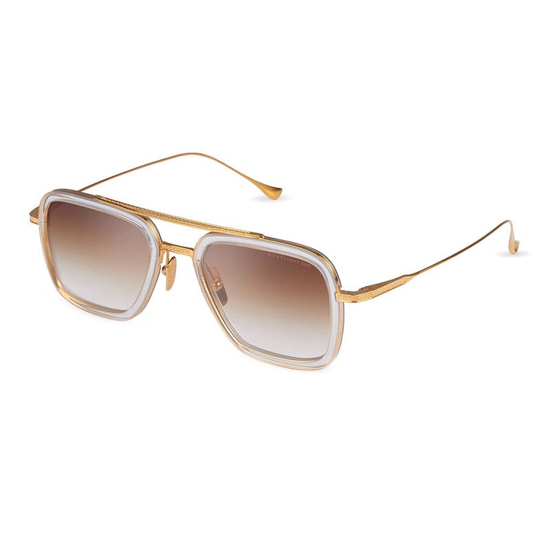 Mengotti Couture® Dita Flight.006 Aviator Sunglasses Clear Crystal Yellow Gold Dita Flight.006 Aviator Sunglasses Clear Crystal – Yellow Gold-1