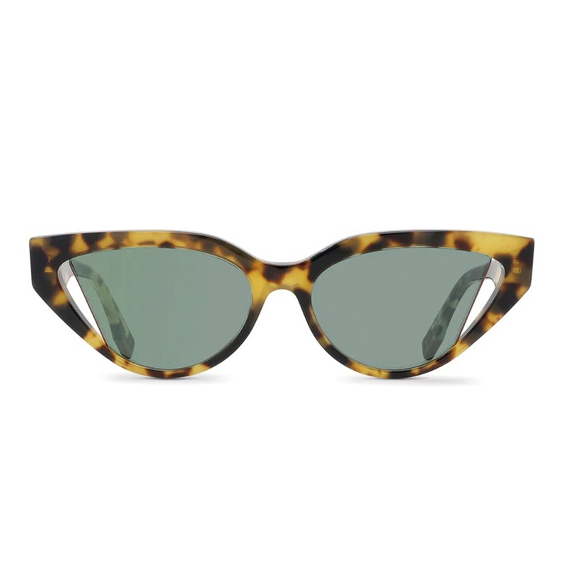 Fendi Cat Eye Sunglasses-Havana Green Lens