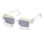 Luxury MillionAIRE 1502 M96006WN Mirrored Sunglasses For Men Full Frame  Vintage Designer With Shiny Gold Logo And Gold Plated Top From Package1209,  $12.53