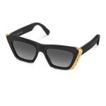 Louis Vuitton LV Moon Metal Cat Eye Sunglasses Gold Metal. Size U