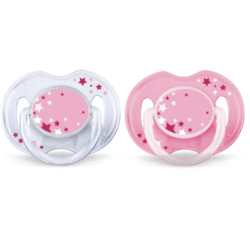 Philips Avent – Baby Pacifiers Night Set Of 2 Rose 0-6 Months