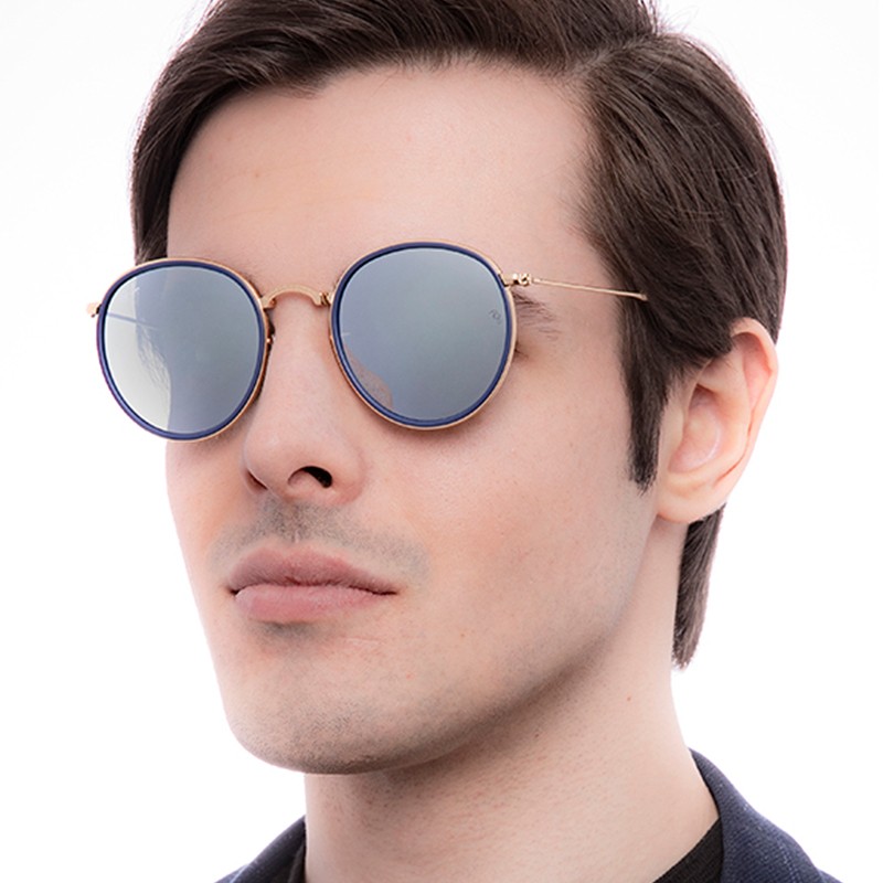 Ray-Ban Round Folding Rb-3517 Blue | Mengotti Couture®