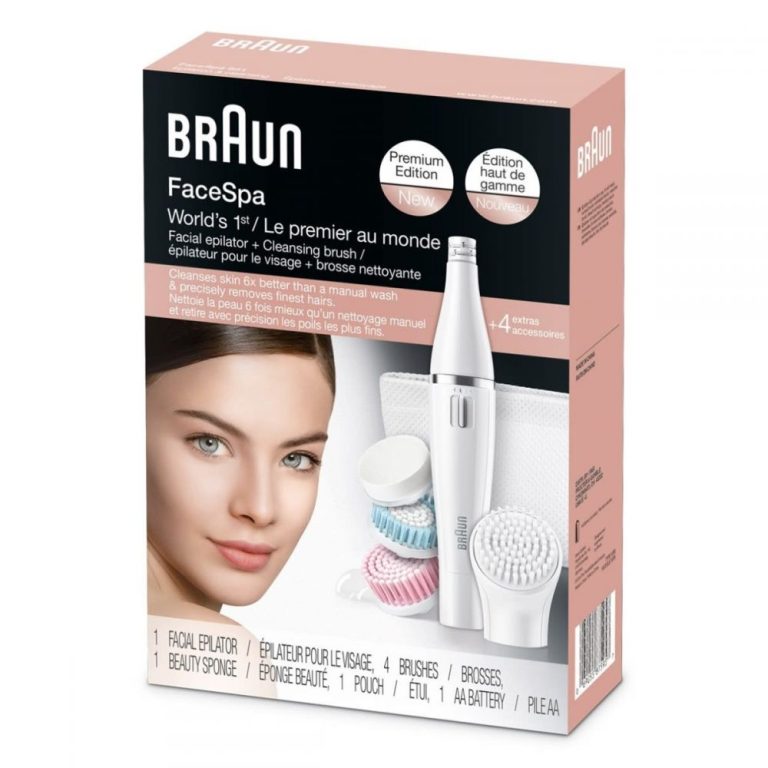 Mengotti Couture® Braun Facial Epilator With Facial Cleansing Brushes White 851 414788.jpg