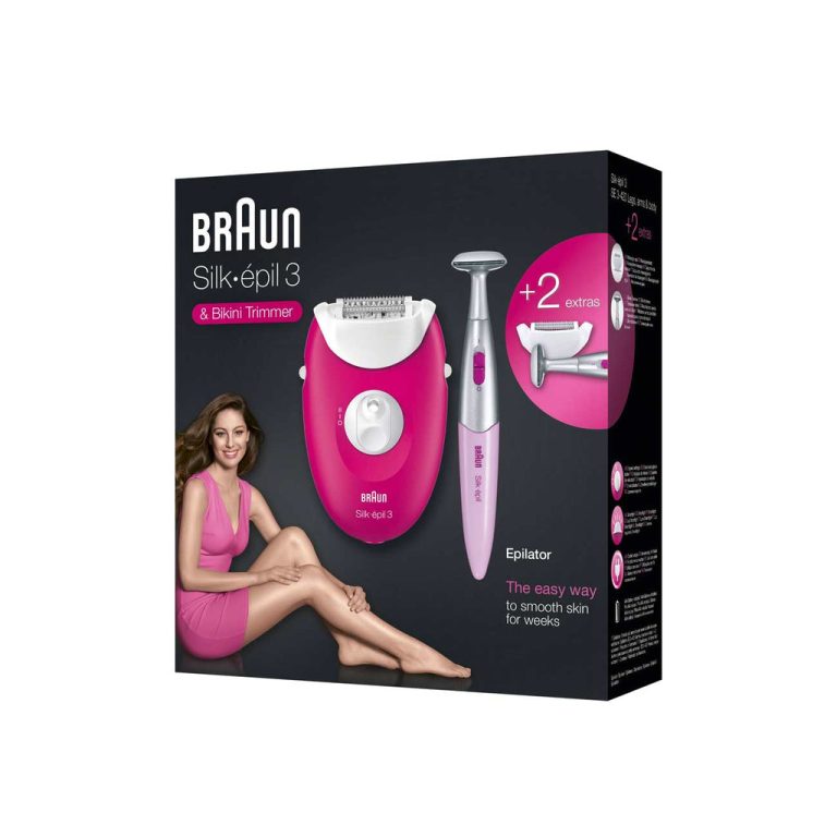 Mengotti Couture® Braun Silk Epil 3 3-420 Epilator Raspberry Pink - Corded Epilator With 2 Extras - Including A Bikini Trimmer