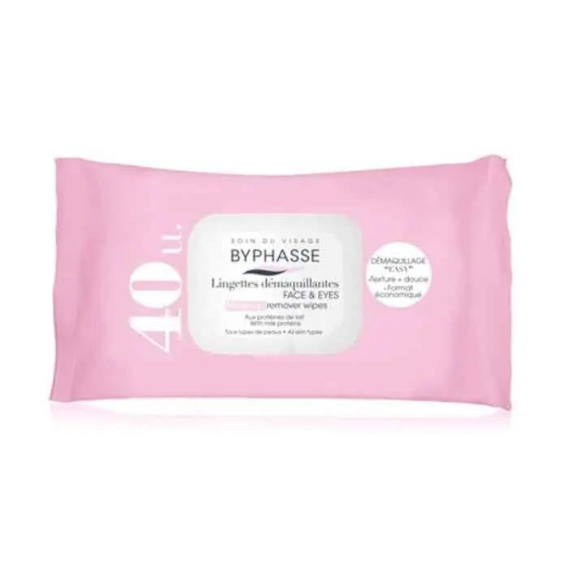 BYPHASSE, MAKEUP REMOVER WIPES 40 UNITS – MILK PROTEINS