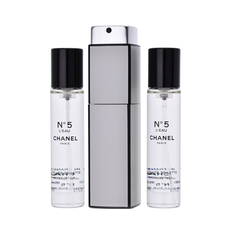 Chanel No.5 L'Eau Eau De Toilette Purse Spray And 2 Refills 3x20ml