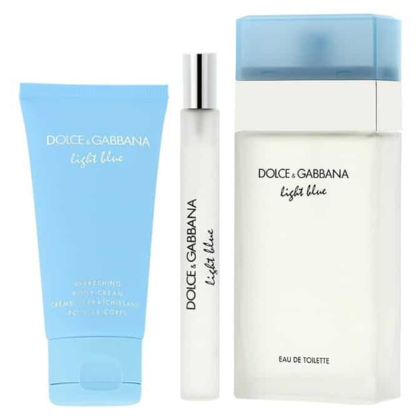 Dolce & Gabbana Light Blue Eau De Toilette 100Ml – Body Cream 50Ml – Eau De Toilette 10Ml Gift Set