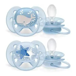 PHILIPS AVENT 2 DECO ULTRA SOFT SOOTHERS 6-18M – BLUE