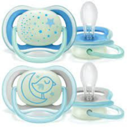 PHILIPS AVENT 2 ULTRA AIR NIGHT TIME SOOTHERS 6-18 – BLUE