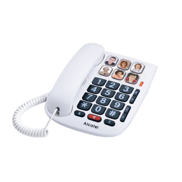 ALCATEL TMAX10 CORDED WH BIG BUTTON 6 ONE-TOUCH PHOTO KEYS-
