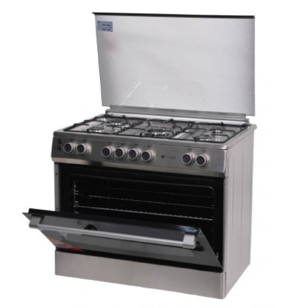 FLORA COOKER WIDE 90CM 5 GAS BURNERS INOX