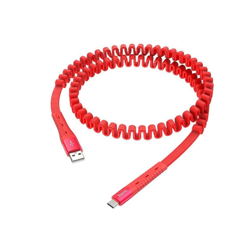 HOCO U78 COTTON TREASURE ELASTIC CABLE TYPE-C – RED