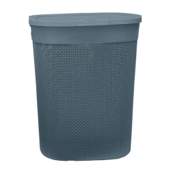 LAUNDRY BASKET 45L WITH COVER BLUE