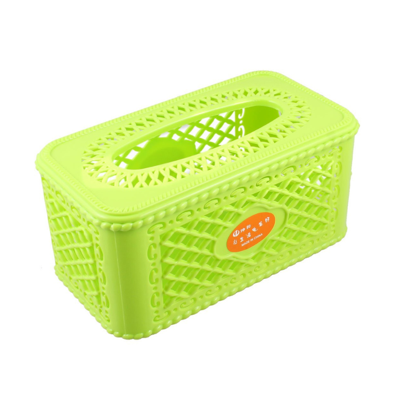 OVAL PLASTIC TISSUE BOX GREEN