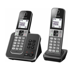 PANASONIC CORDLESS PHONE – 2 HANDSETS – ANSWERING MACHINE –