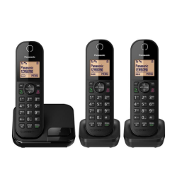 PANASONIC CORDLESS PHONE – 3 HANDSETS – TOUCH ECHO MODE