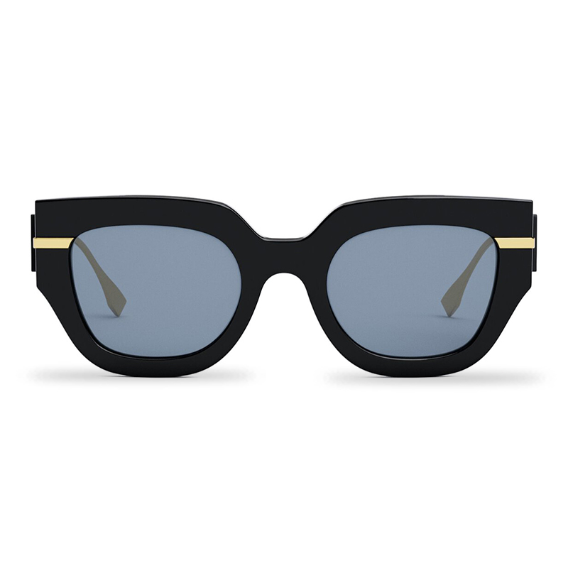 FENDI The Graphy 51mm Geometric Sunglasses - Shiny Black