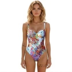 Marble Art Womens One Piece Swimwear