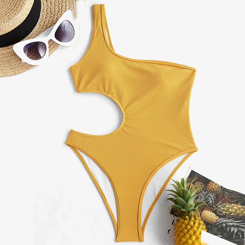 Mustard Illusion One Piece Womens Swimsuit