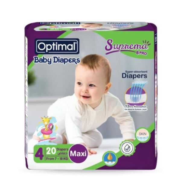 OPTIMAL BABY DIAPER (4) MAXI (7-18KG)-GIANT PACK-160 PCS