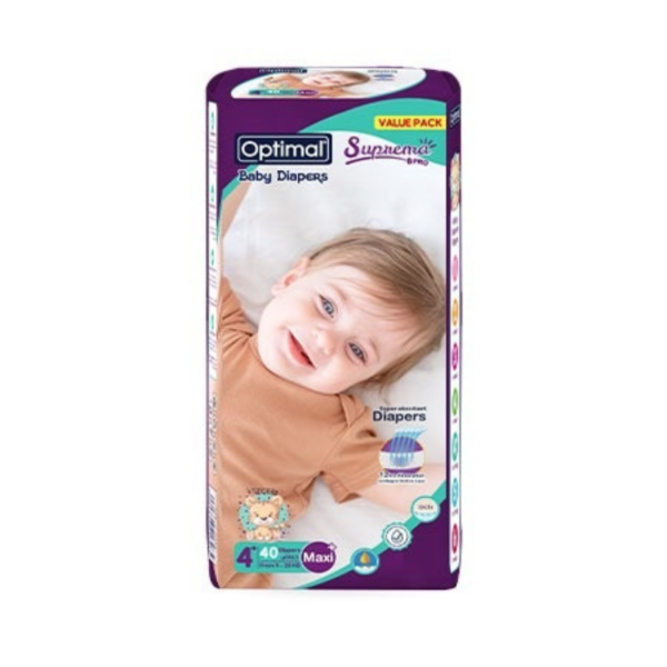 OPTIMAL BABY DIAPER (4+) MAXI PLUS (9-20KG)-VALUE PACK-40PCS