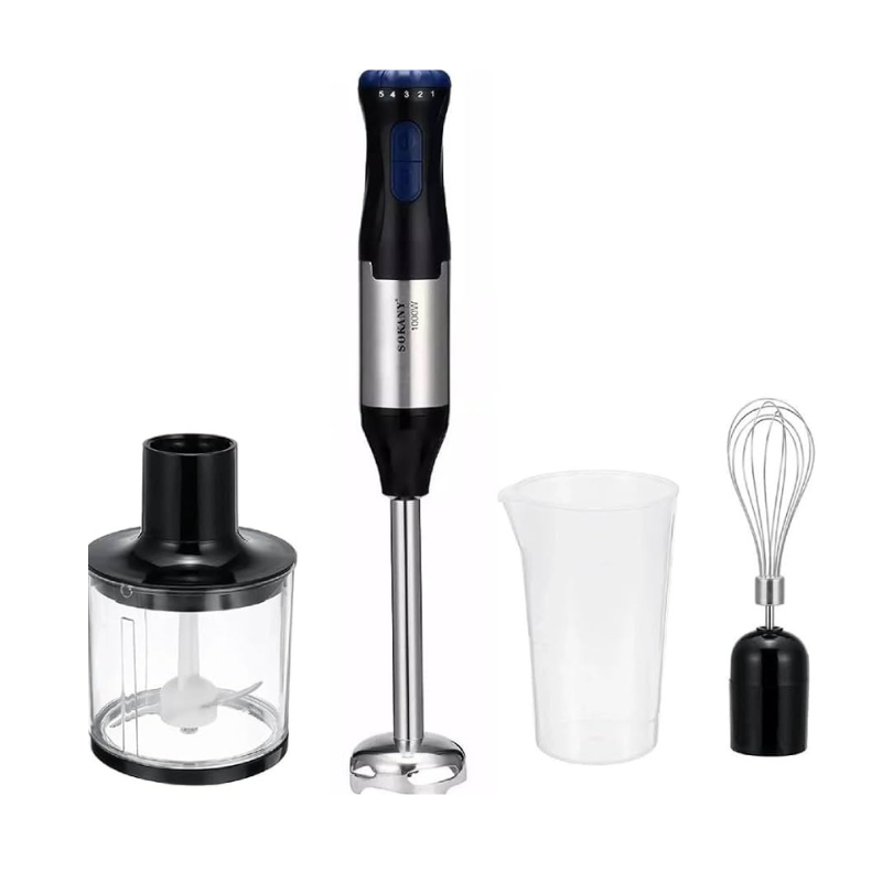 SOKANY, 4 IN 1 HAND BLENDER 1000 WATT, BLACK – SK-1711-4