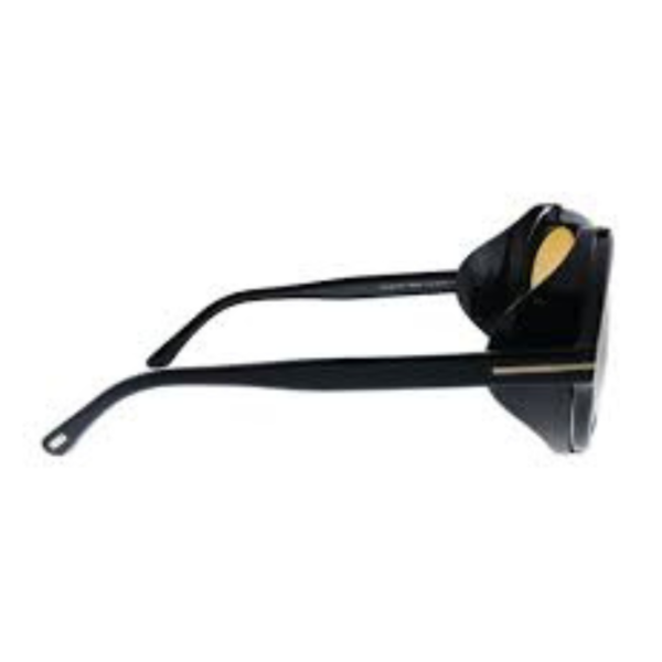 Mengotti Couture® Tom Ford Sunglasses Model Neughman TF-882 Color-01B Shiny Black-Amber