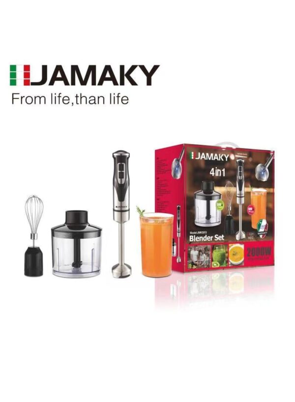 Mengotti Couture® Jamaky, 4-In-1 2000W Stepless Speed Change Abs & Stainless Steel Hand Blender & Set Jmk3013