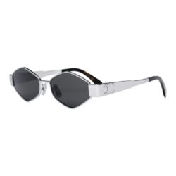 CELINE hexagonal Triomphe Metal 01 CL40254U 30N Silver Sunglasses