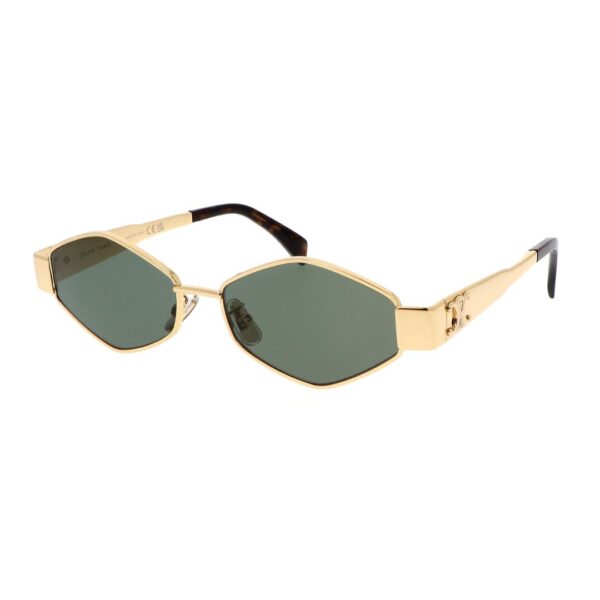 CELINE hexagonal Triomphe Metal 02 CL40254U 30N Gold Sunglasses