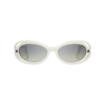 CHANEL Acetate Oval Sunglasses 71571A White