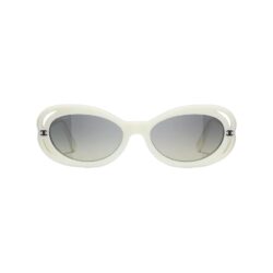 CHANEL Acetate Oval Sunglasses 71571A White