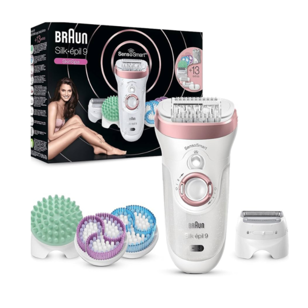 Silk-épil 9 SkinSpa SensoSmart Wet & Dry epilator with 13 extras incl.