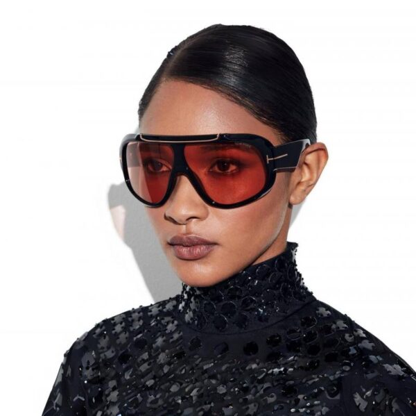 Tom Ford FT 1093 RELLEN 01E Shiny Black Sunglasses Unisex