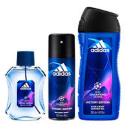 Adidas Champions Homme Coffret EDT 100ML Deodorant Shower Gel 250ML