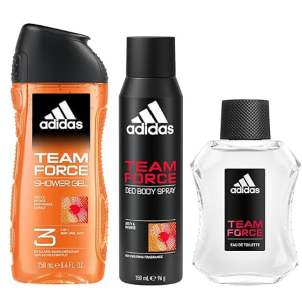 Adidas Team Force Homme Coffret EDT 100ML Deodorant Shower Gel 250ML