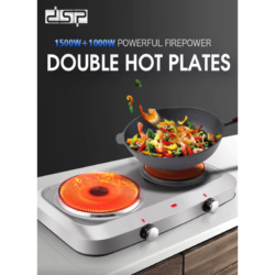 DSP Hot Sale Electric Solid Hot Plate Portable 1500W+1000W Electric Stove Thermostat Control Double Hot Plate