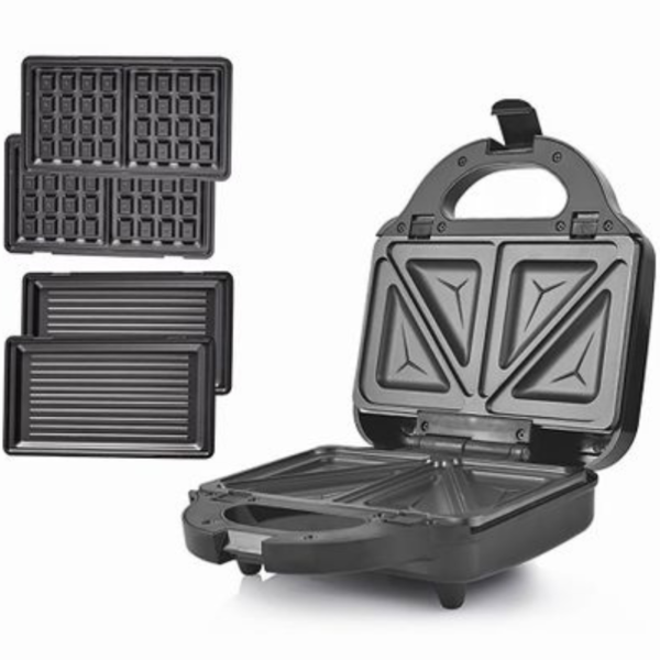 DSP kc1049 3 in 1 Sandwich Maker, 750 watt – Black